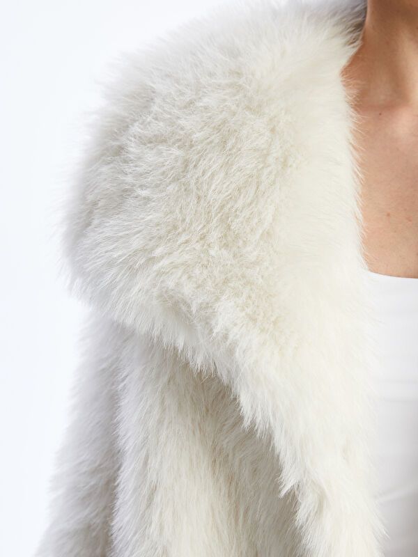 Moudda LC Waikiki - Manteau effet laine Femme Ecru - Tunisie 3