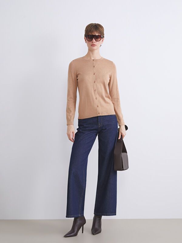 Moudda LC Waikiki - Cardigan fin en tricot Femme Chameau - Tunisie 2