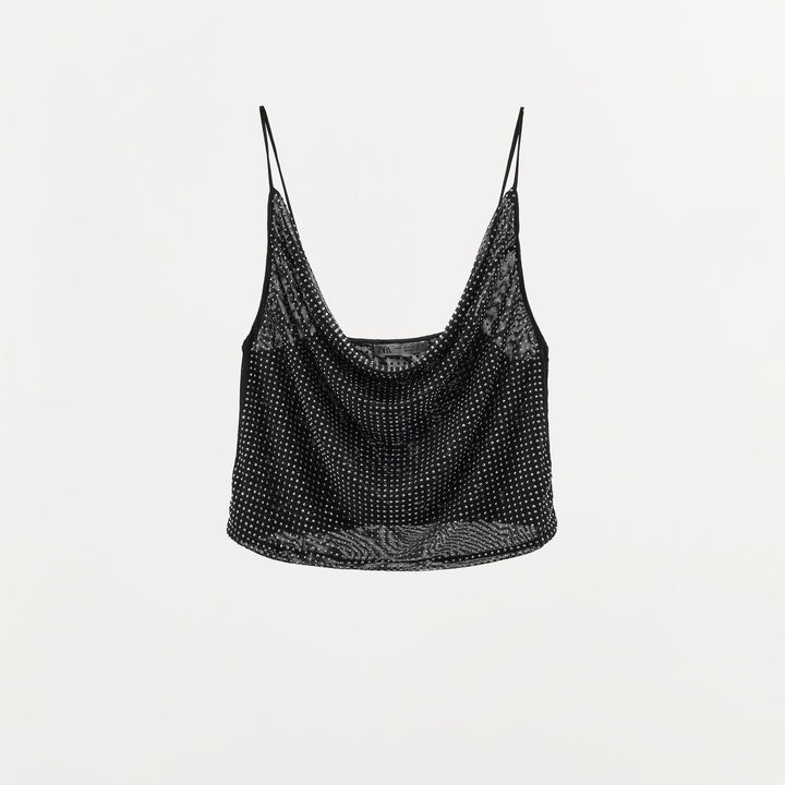 Moudda ZARA - Haut bretelles en tul, strass – ensemble - Tunisie 1