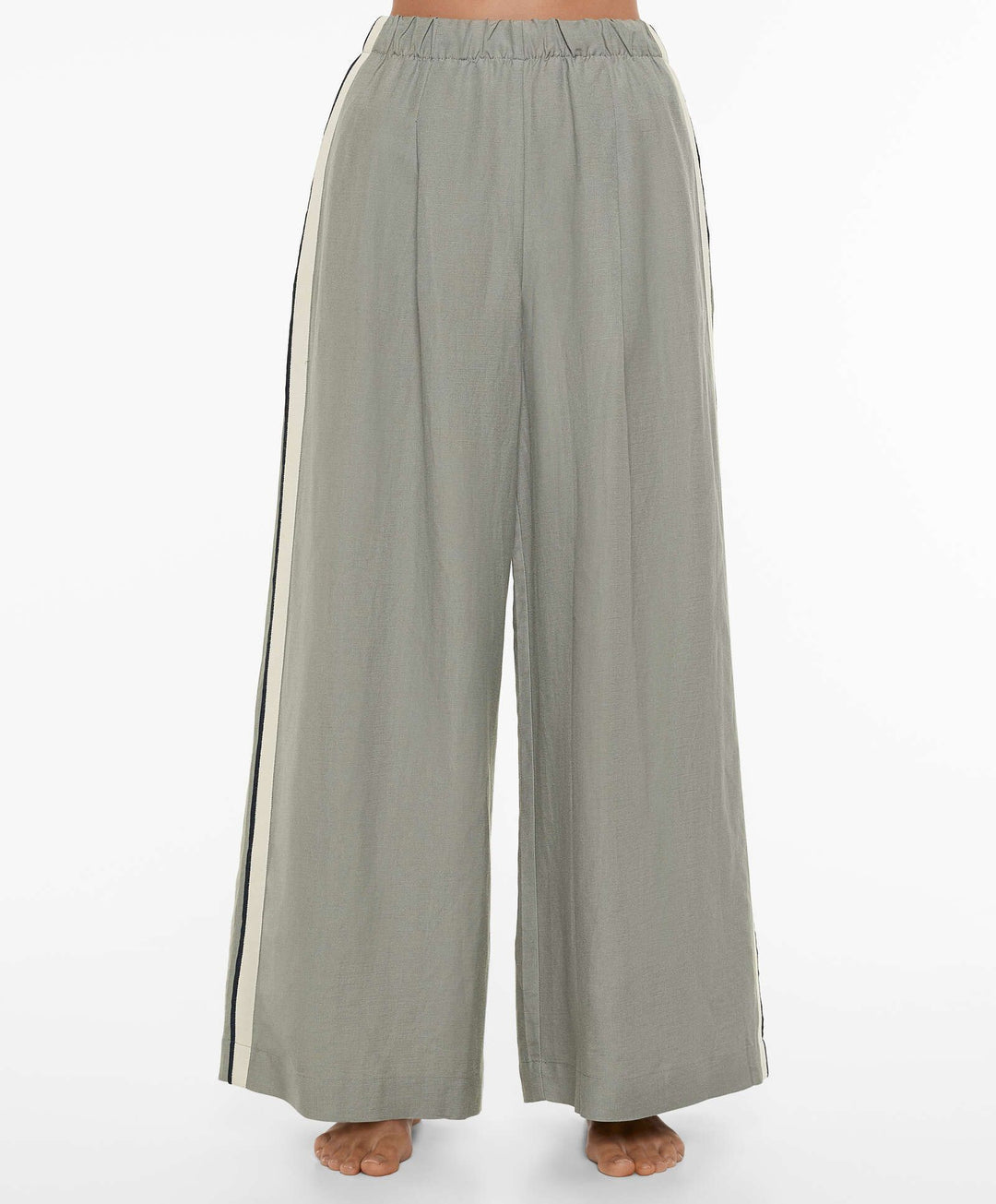 Moudda Oysho - Pantalon Lin avec Finitions Latérales Taille Haute - Tunisie 5