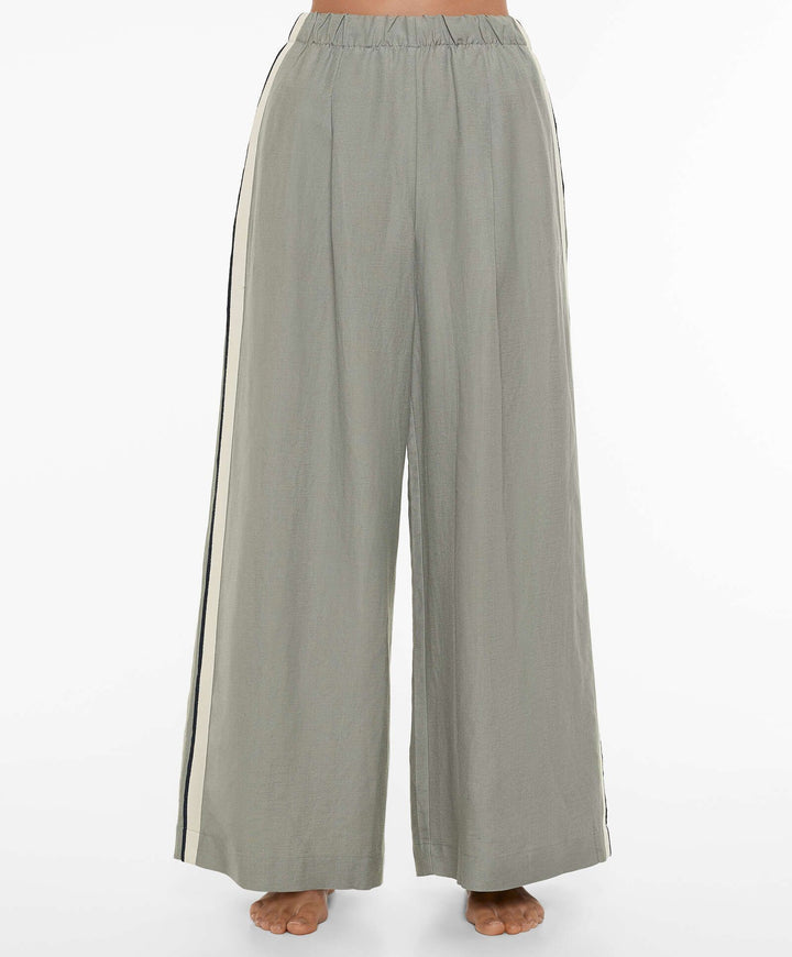 Moudda Oysho - Pantalon Lin avec Finitions Latérales Taille Haute - Tunisie 5