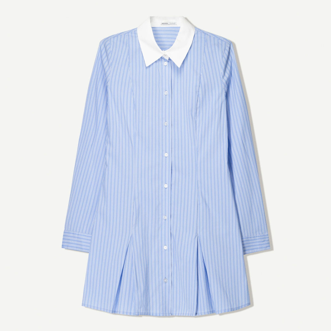 Moudda BERSHKA - Robe Mini Chemisier Popeline - Col Contrasté - Tunisie 1