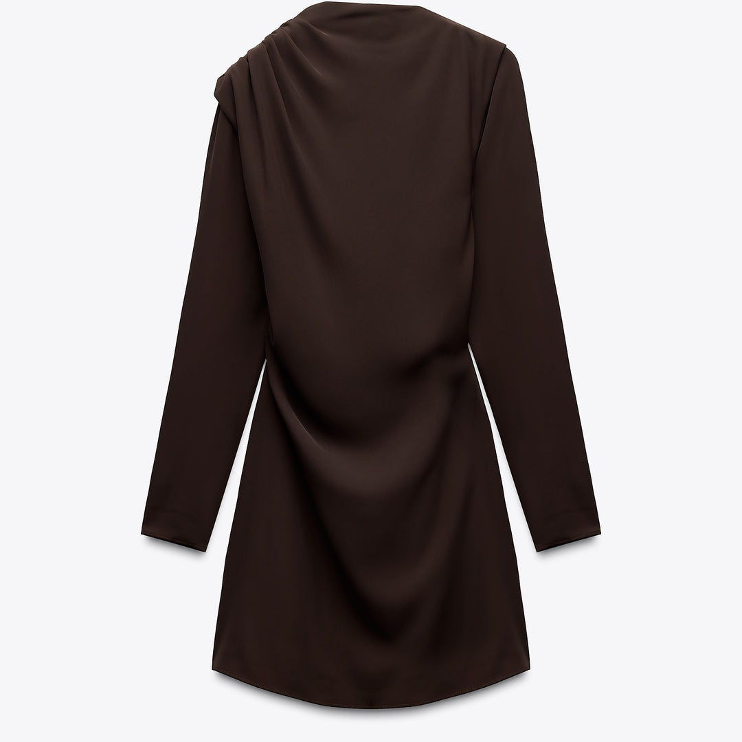 Moudda ZARA - Robe Mini Crêpe - Manches Longues & Dos Drapé - Tunisie 1