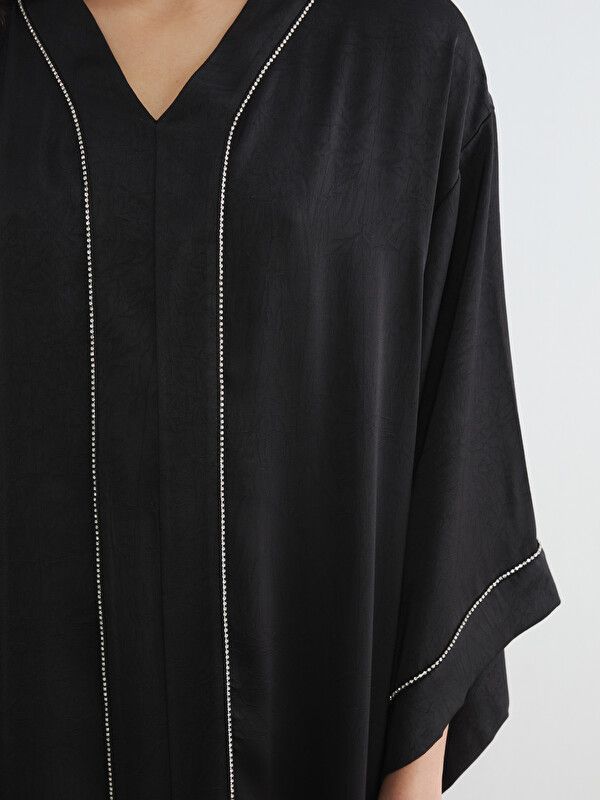 Moudda LC Waikiki - Robe manches longues en tissu pour Femme couleur Noir - Tunisie 3