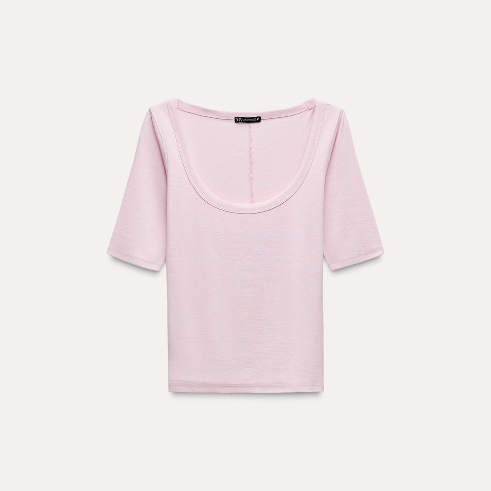 Moudda ZARA - T-shirt col rond en coton extensible - Tunisie 2