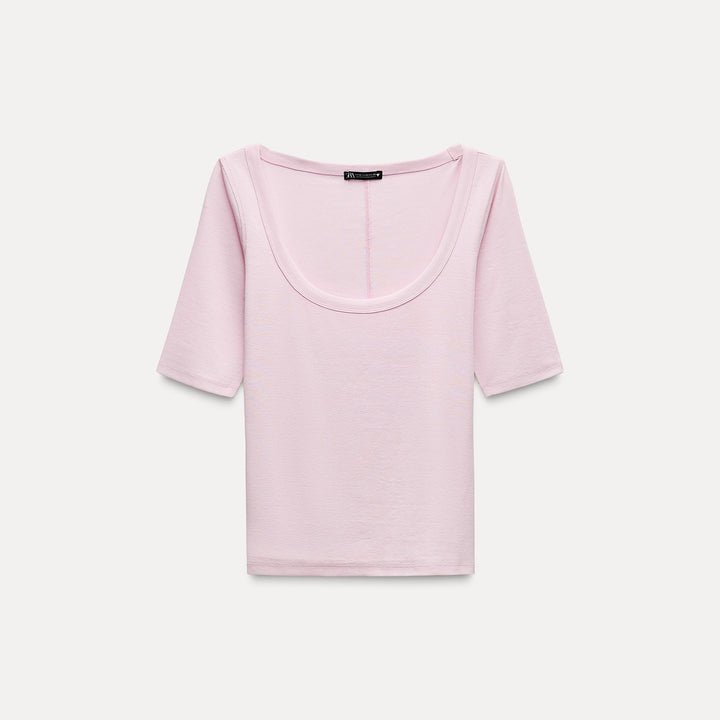 Moudda ZARA - T-shirt col rond en coton extensible - Tunisie 2