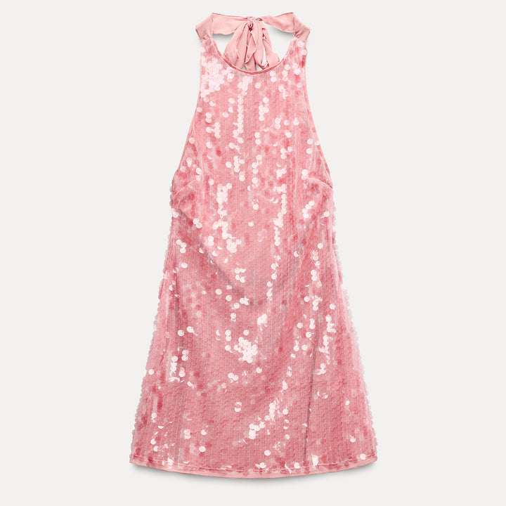 Moudda ZARA - Robe courte de fête pailletée grand nœud dos - Tunisie 1