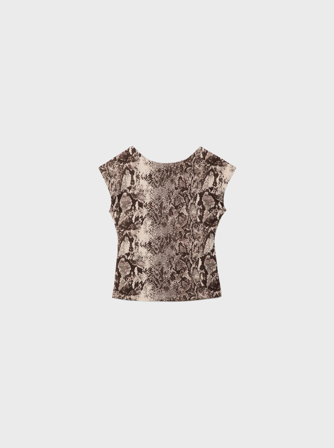 Moudda STRADIVARIUS - T-Shirt Crop Mini Manches Dos Nu Imprimé - Tunisie 3