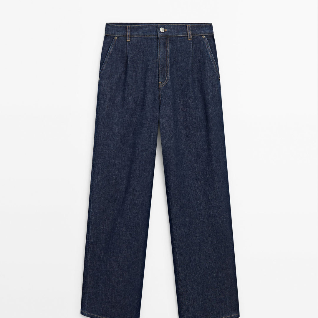 Moudda Massimo Dutti - Jean taille haute jambe large plissé - Tunisie 1