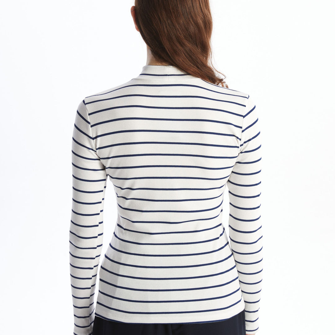 Moudda LC Waikiki - Body jersey manches longues Femme Rayures marine - Tunisie 4