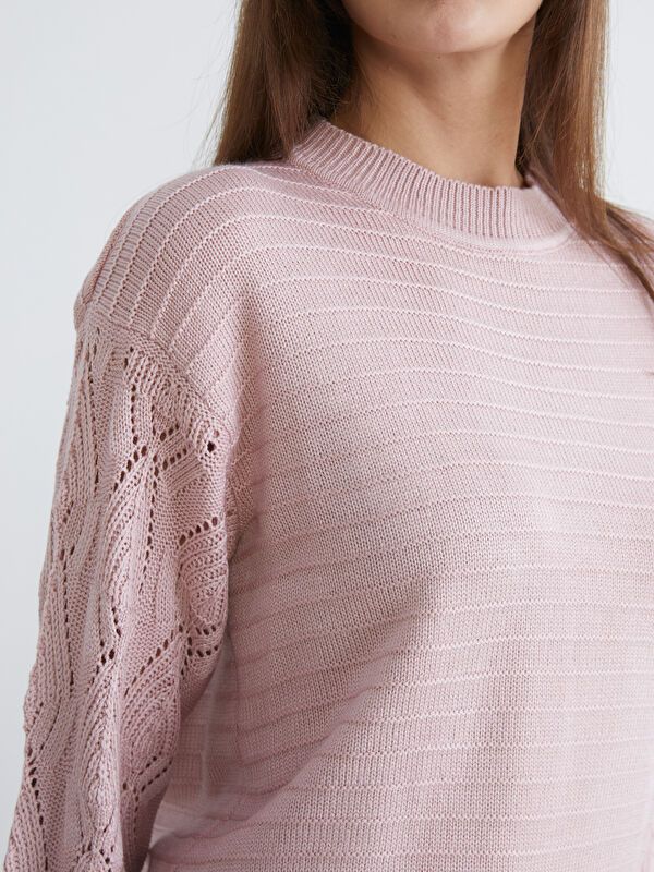 Moudda LC Waikiki - Pull mi-saison en tricot couleur Rose pour femmes - Tunisie 3