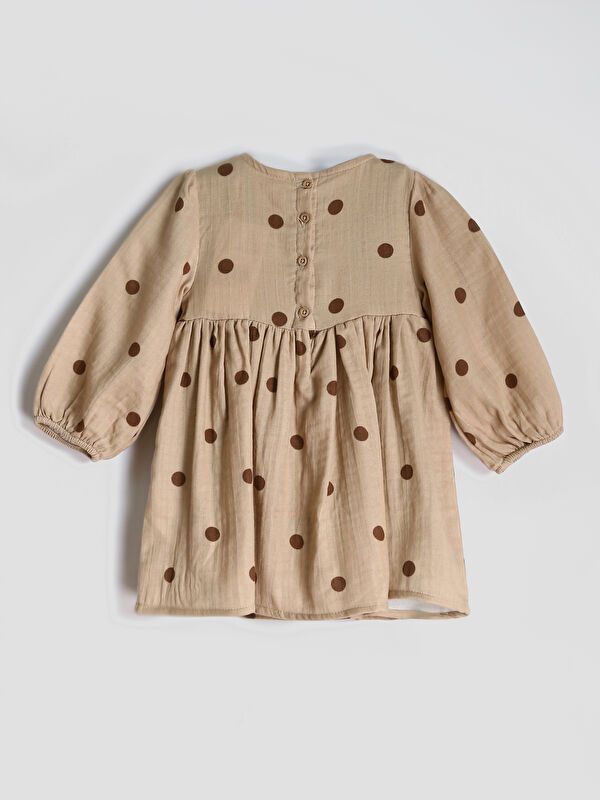 Moudda LC Waikiki - Robe tissée manches longues Fille Imprimé beige - Tunisie 2