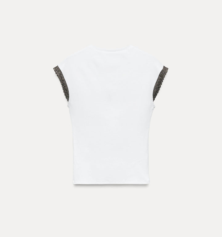 Moudda ZARA - T-shirt tombant avec lurex, en coton extensible - Tunisie 3