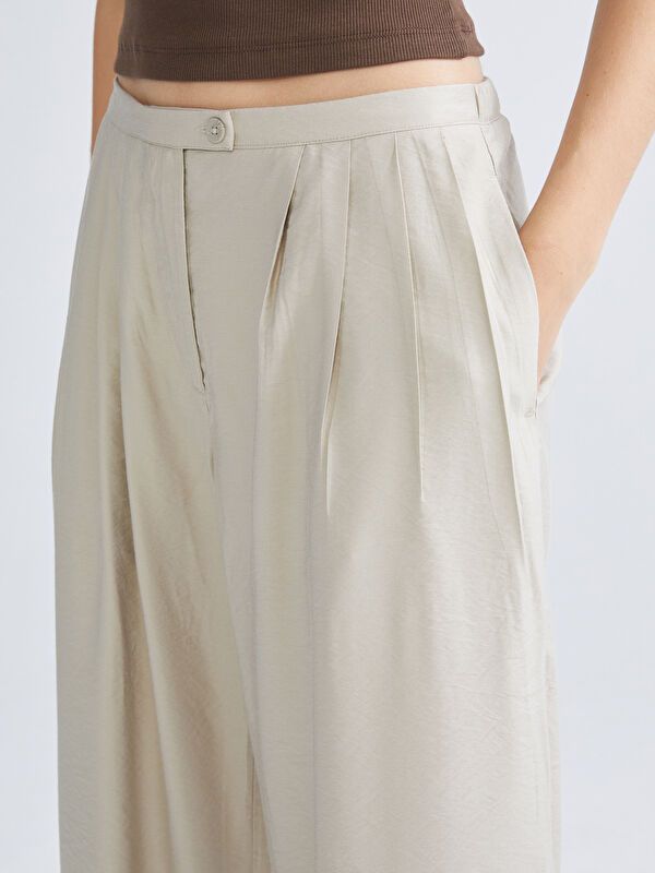 Moudda LC Waikiki - Pantalon tissé fin Femme Beige - Tunisie 3