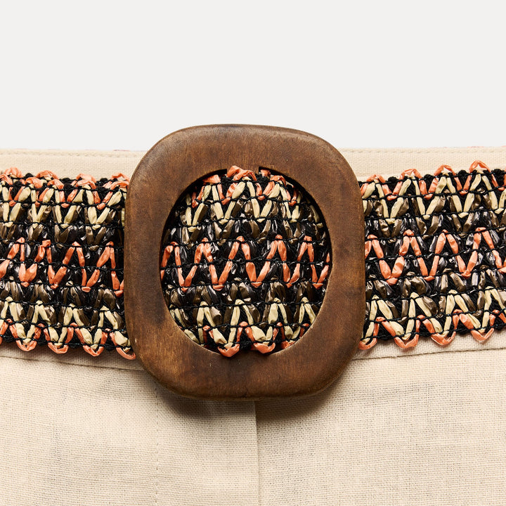 Moudda ZARA - Ceinture raphia multicolore boucle imitation bois - Tunisie 3
