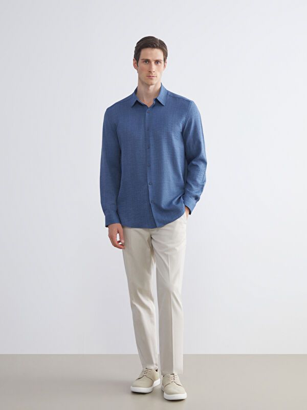 Moudda LC Waikiki - Chemise tissée manches longues Homme Indigo - Tunisie 2