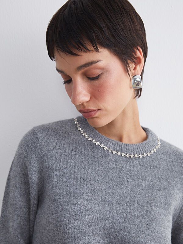 Moudda LC Waikiki - Pull tricot moyen Femme Mélange d'anth. - Tunisie 1