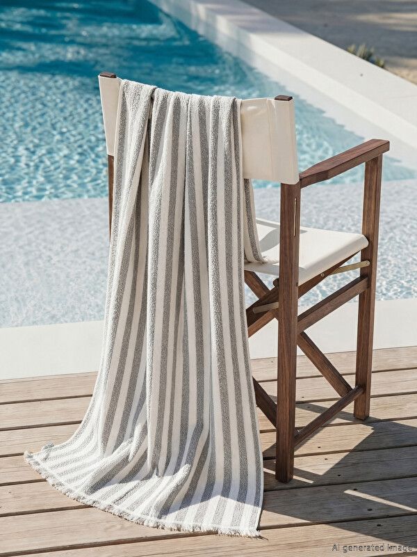 Moudda LC Waikiki - Serviette pour Homme couleur Gris rayé - Tunisie 1