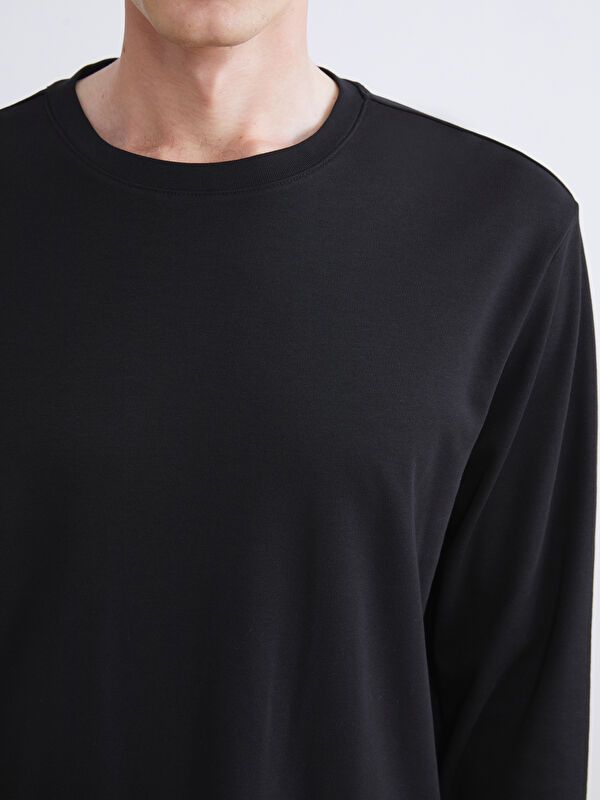 Moudda LC Waikiki - Sweatshirt jersey basique Homme Noir - Tunisie 3