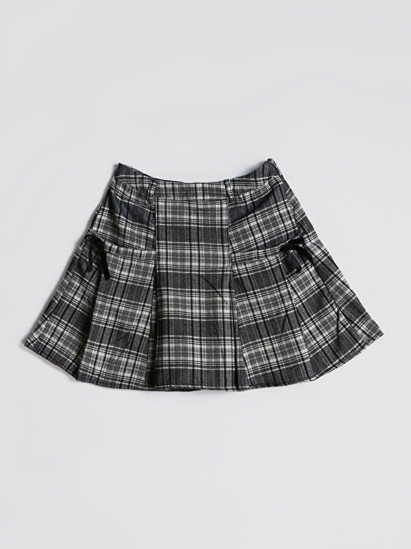 Moudda LC Waikiki - Jupe tissée Fille Carreaux gris foncé - Tunisie 1