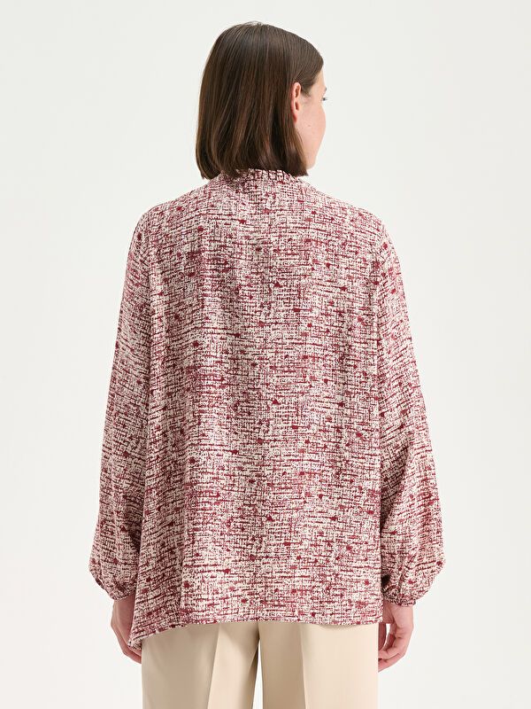 Moudda LC Waikiki - Blouse tissée imprimée manches longues Femme Ecru imprimé 1 - Tunisie 4