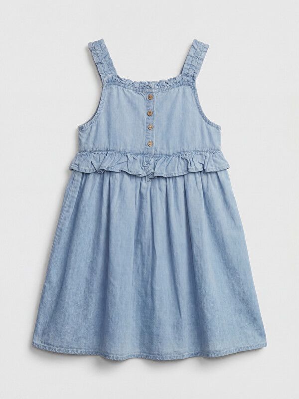Moudda LC Waikiki - Robe manches courtes en jean pour Fille couleur Bleu clair rodeo - Tunisie 2