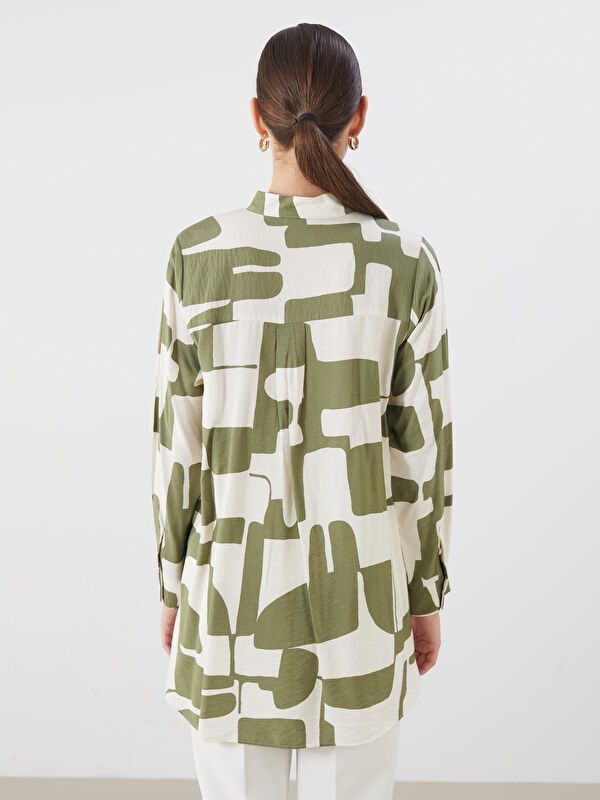 Moudda LC Waikiki - Tunique tissée imprimée manches longues Femme Imprimé vert - Tunisie 4