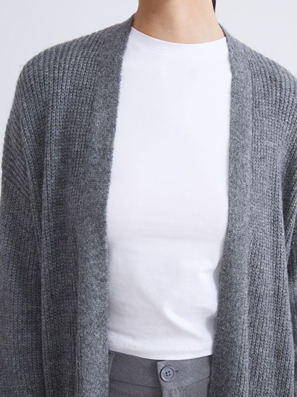 Moudda LC Waikiki - Cardigan en tricot Femme Gris foncé - Tunisie 3