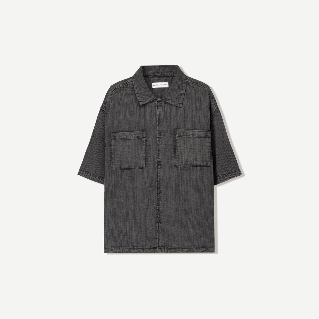 Moudda BERSHKA - Chemise Boxy - Bambula Lavée - Tunisie 1