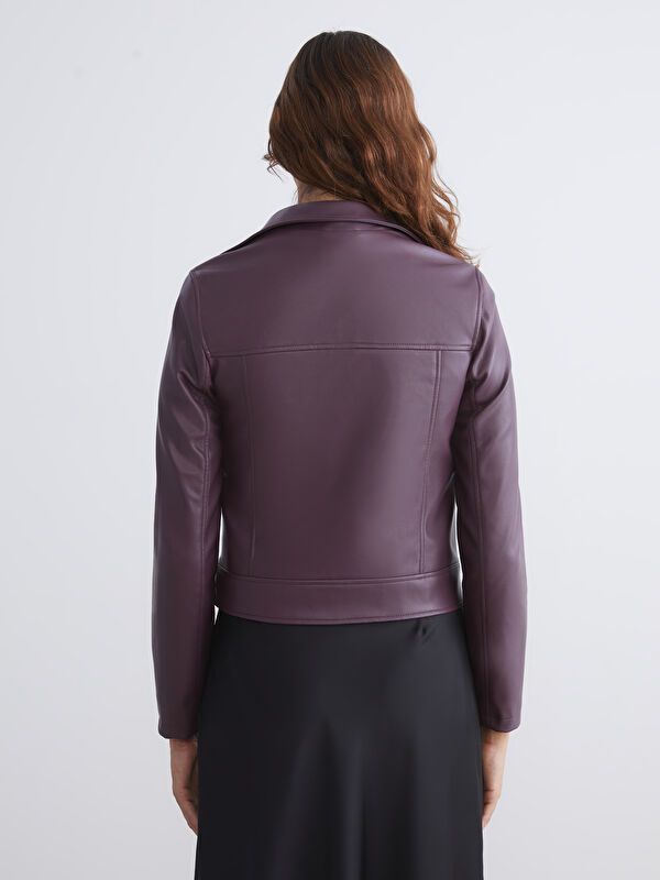 Moudda LC Waikiki - Manteau PU léger Femme Bordeaux - Tunisie 5