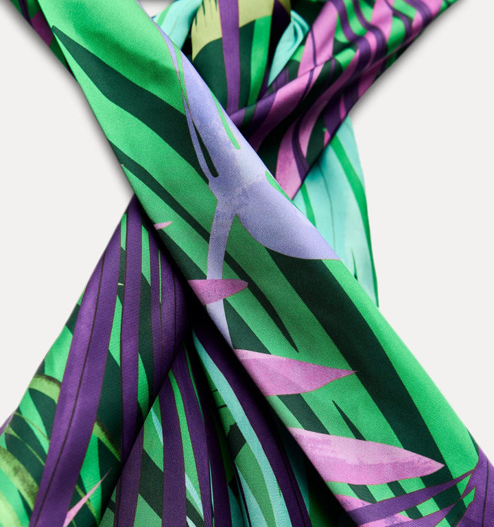 Moudda ZARA - Combinaison satinée col licou imprimée tropical - Tunisie 1