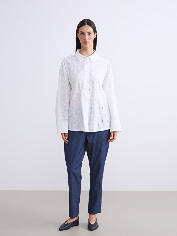 Moudda LC Waikiki - Tunique tissée manches longues Femme Ecru - Tunisie 2