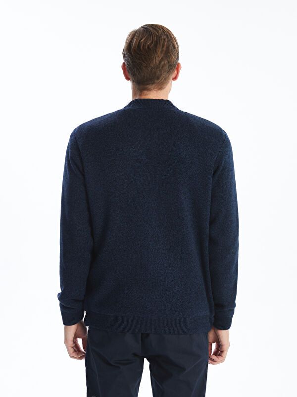 Moudda LC Waikiki - Cardigan-manteau en tricot couleur Bleu marine mélangé pour hommes - Tunisie 4