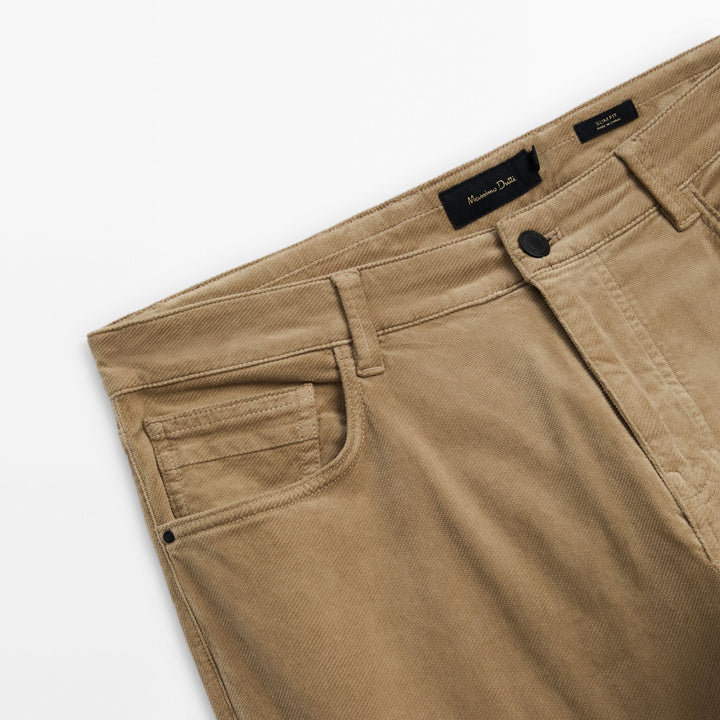 Moudda Massimo Dutti - Pantalon jean velours côtelé diagonal coupe slim - Tunisie 3