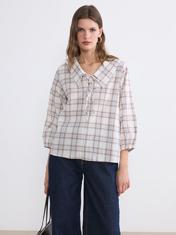 Moudda LC Waikiki - Chemisier (blouse) manches longues en tissu pour Femme - Tunisie 1
