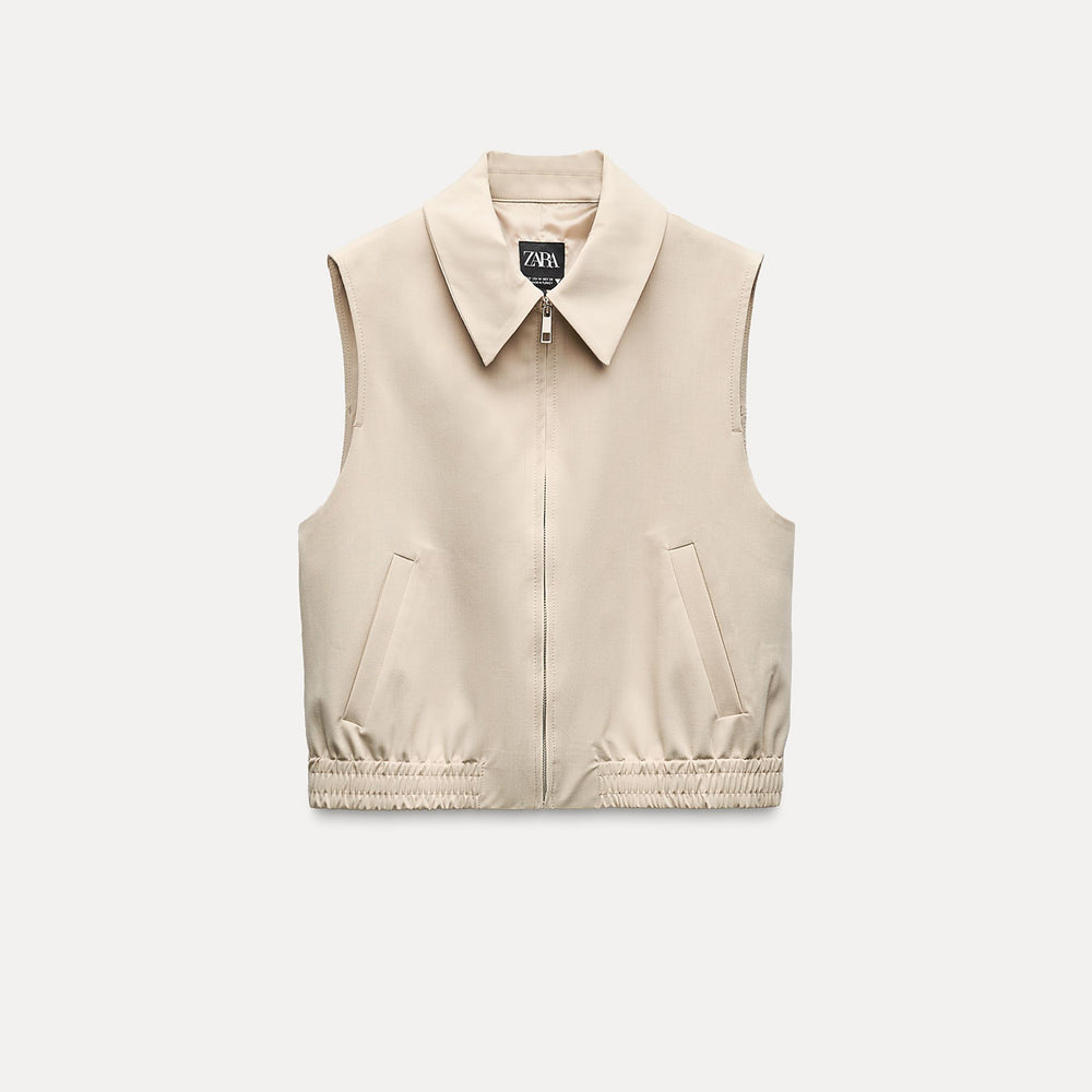 Moudda ZARA - Gilet laine froide col chemise taille élastique coordonné - Tunisie 2