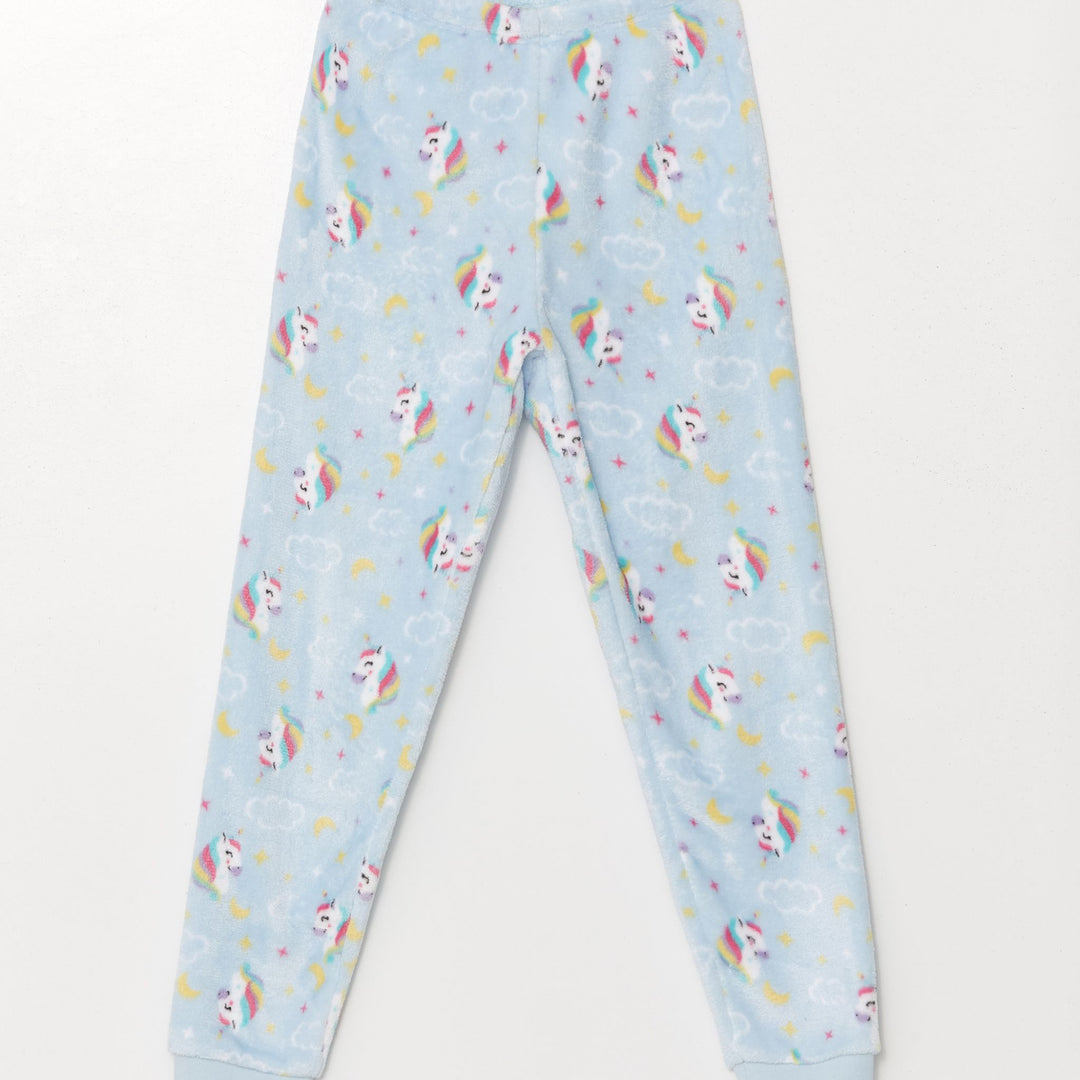 Moudda LC Waikiki - Pyjama en jersey manches longues épais Fille Bleu moyen - Tunisie 4