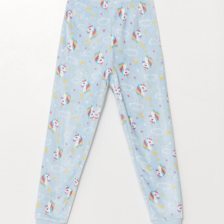 Moudda LC Waikiki - Pyjama en jersey manches longues épais Fille Bleu moyen - Tunisie 4