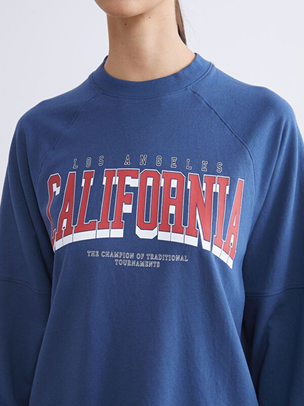 Moudda LC Waikiki - Tunique en jersey manches longues Femme Bleu marine claire - Tunisie 3