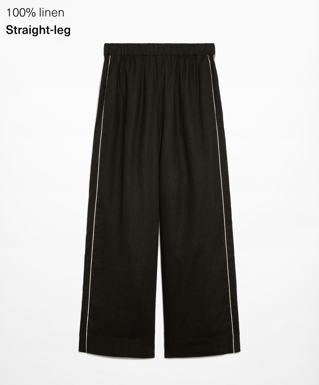 Moudda Oysho - Pantalon 100% Lin avec Passepoil Taille Moyenne - Tunisie 1