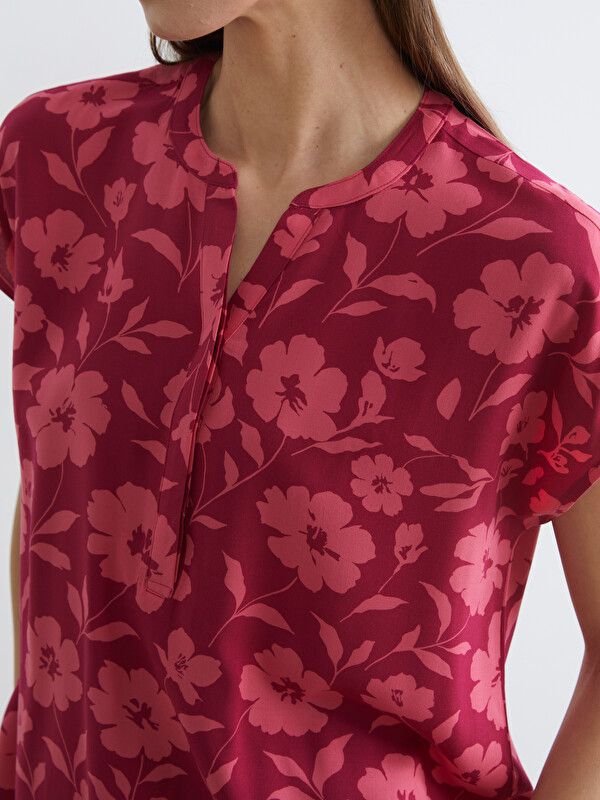 Moudda LC Waikiki - Blouse maternité à manches courtes pour Femme couleur Fuchsia imprimé - Tunisie 3