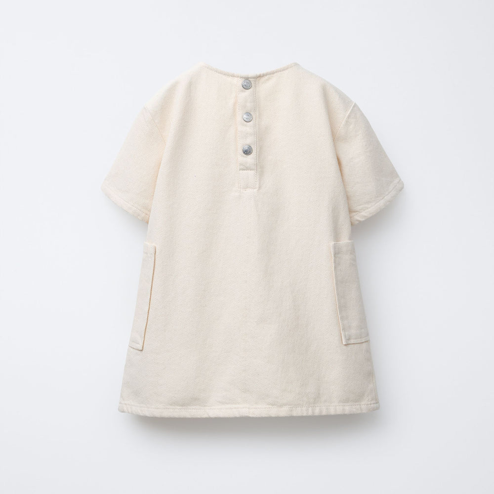 Moudda ZARA - Robe Enfant Nœud - Capsule Serge Écru & Orange - Tunisie 2