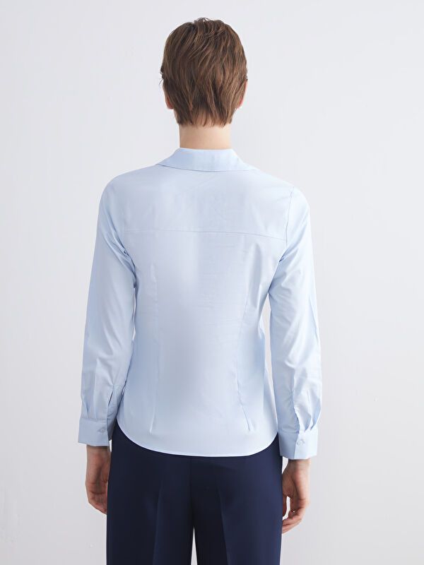 Moudda LC Waikiki - Chemise tissée manches longues Femme Bleu - Tunisie 4