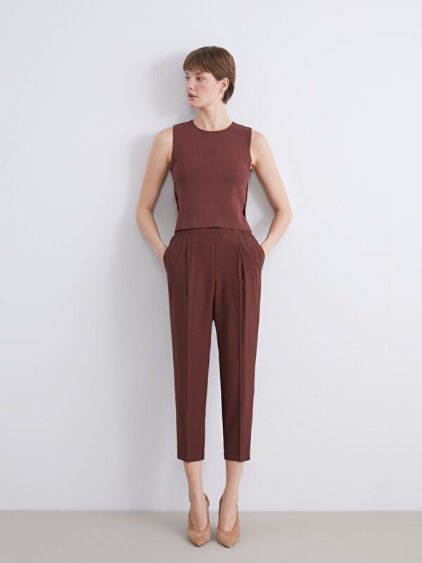 Moudda LC Waikiki - Pull tricot sans manches Femme Brun foncé - Tunisie 2