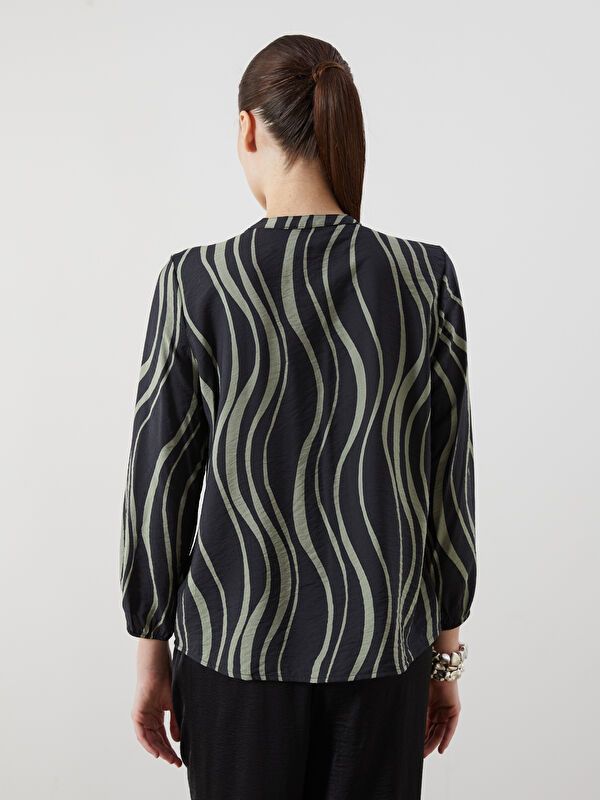 Moudda LC Waikiki - Blouse tissée imprimée manches longues Femme Imprimé vert - Tunisie 4