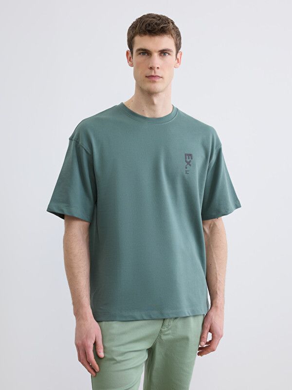 Moudda LC Waikiki - T-shirt imprimé manches courtes en jersey pour Homme couleur Vert terne - Tunisie 1