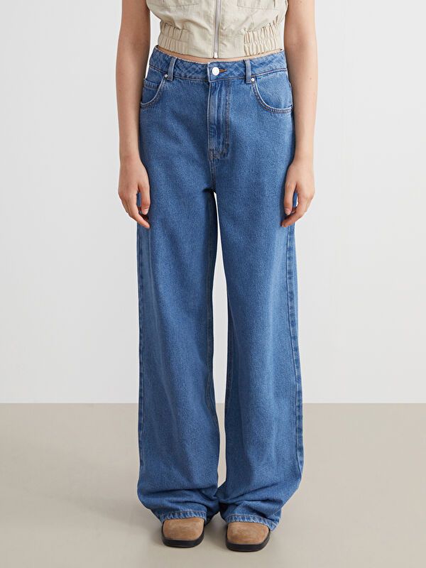 Moudda LC Waikiki - Pantalon tissé en denim Femme Bleu moyen - Tunisie 2