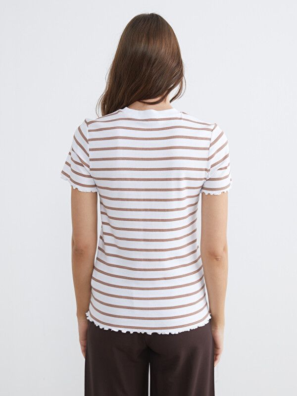 Moudda LC Waikiki - Blouse maternité en jersey manches courtes pour Femme couleur Marron rayé - Tunisie 4