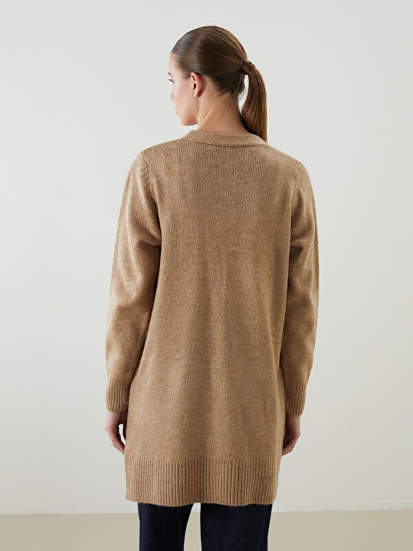 Moudda LC Waikiki - Cardigan tricot épais Femme Mélange de chameau - Tunisie 4