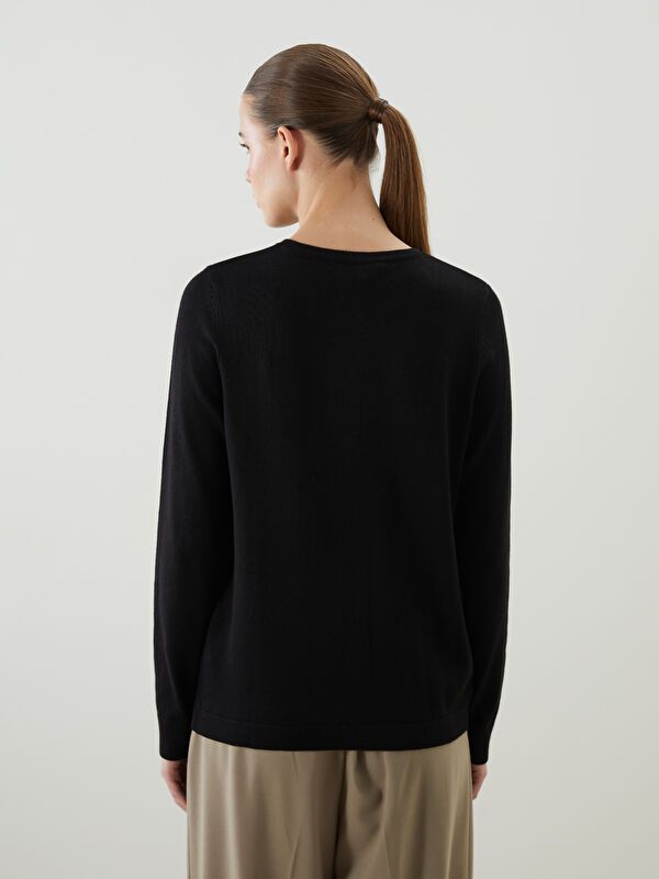 Moudda LC Waikiki - Cardigan fin en tricot Femme Noir - Tunisie 4